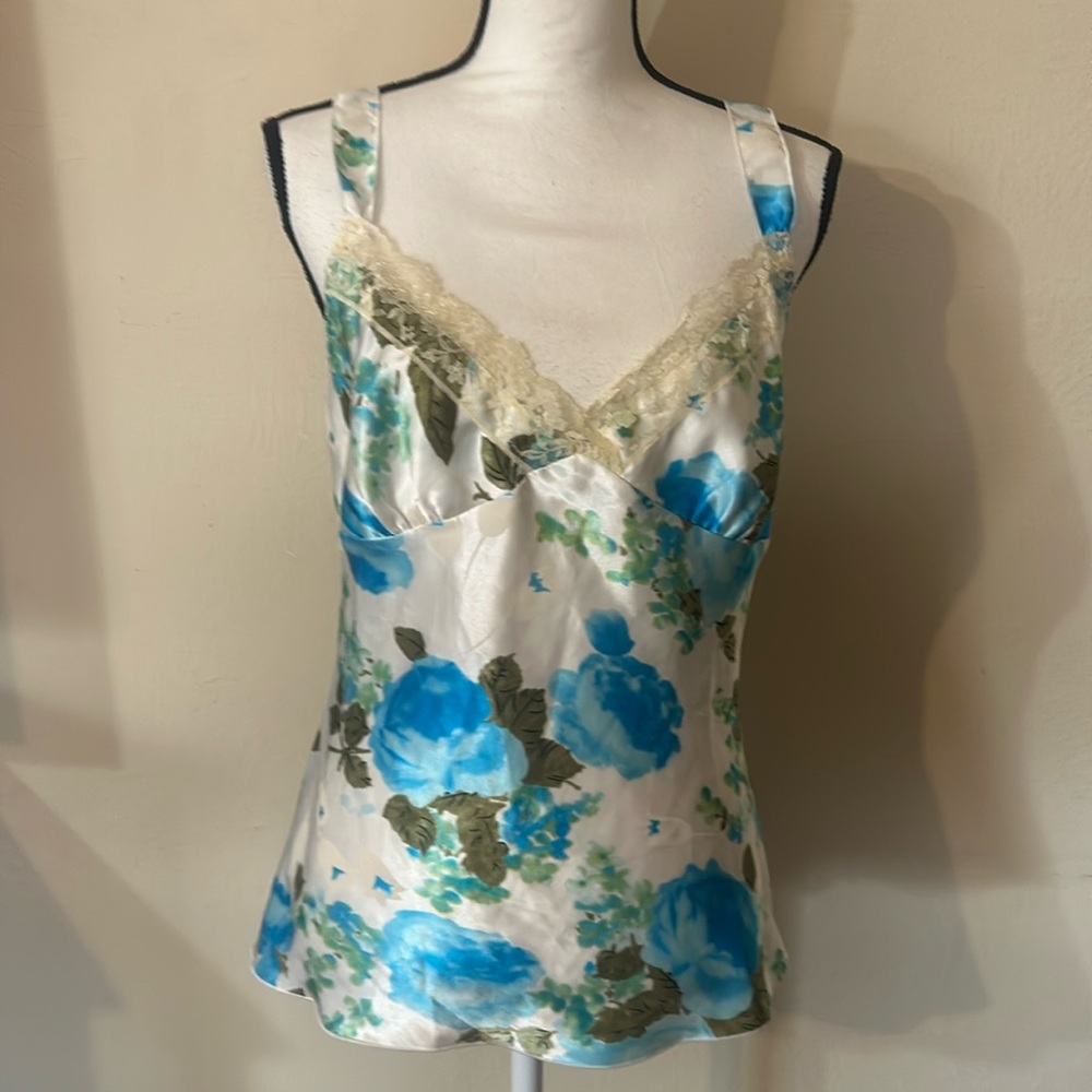 Vintage Floral Satiny Blouse